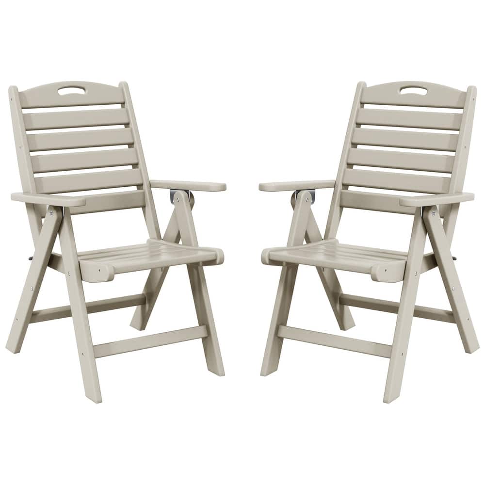 Coastline Patio Folding Highback Dining Chair Set of 2