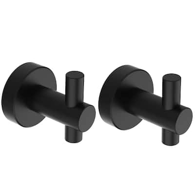 Wall Mount Towel Hooks 2 Pack Bathroom Robe Hook for Cabinet Closet Door Heavy Duty Wall Hooks for Kitchen, Hotel, Washroom