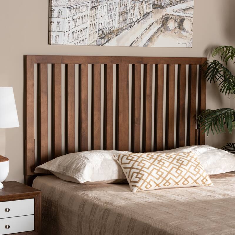 King Size Headboard - Transitional Wood Design - Ash Walnut Finish - Bedroom Decor - 78" Wide