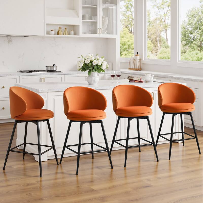 26"/ 30" Upholstered Swivel Bar Stools Counter Height Barstool