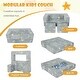 preview thumbnail 6 of 7, Grey Kids Play Sofa with Ottoman and Removable Machine Washable Cover - 42" x 20.5" x 16.5" (L x W x H)