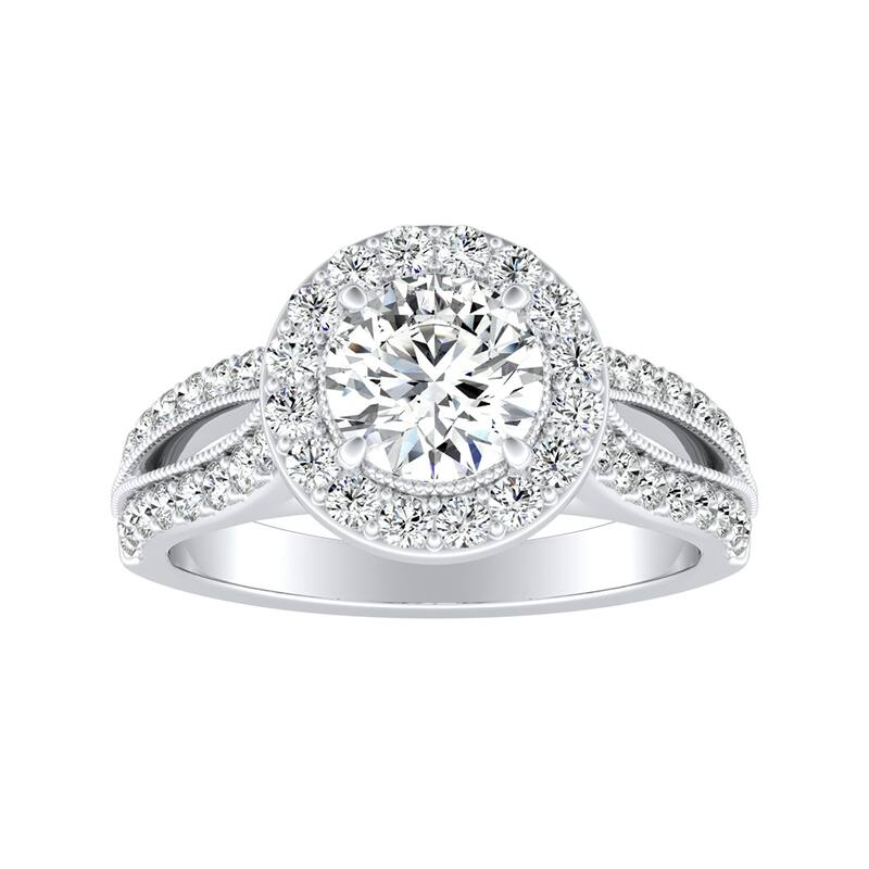 Auriya 14k Gold Vintage 1 carat TW Halo Diamond Engagement Ring (G-H, VS1-VS2)