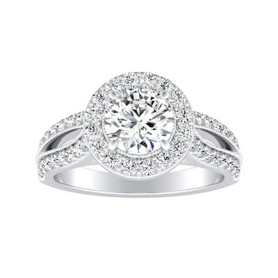 Auriya 14k Gold Vintage 1 carat TW Halo Diamond Engagement Ring (G-H, VS1-VS2)
