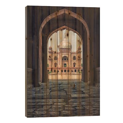 Tomb Of Safdar Jang Print On Wood by Manjik Pictures - Multi-Color