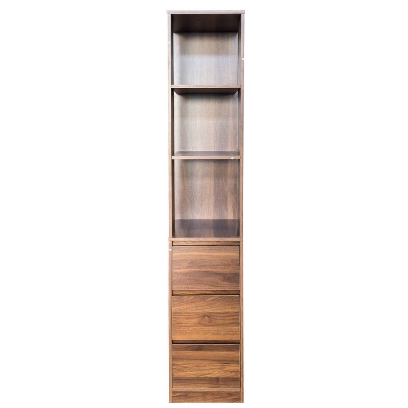 71" Tall Wooden Storage Cabinet for Hallway, Modern Multi-Functional Entrance Organizer