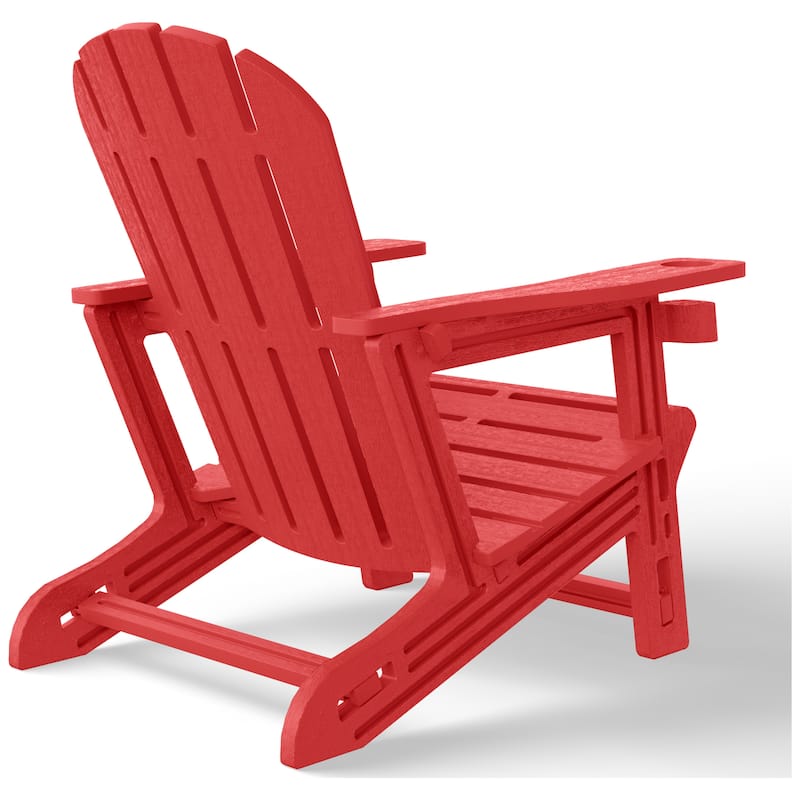 Polytrends Coastline Outdoor Poly Adirondack Chair with Cup Holder (Set of 2)
