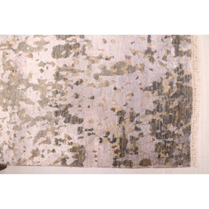 ECARPETGALLERY Hand-knotted Legacy Grey Silk, Wool Rug - 2'5 x 10'3