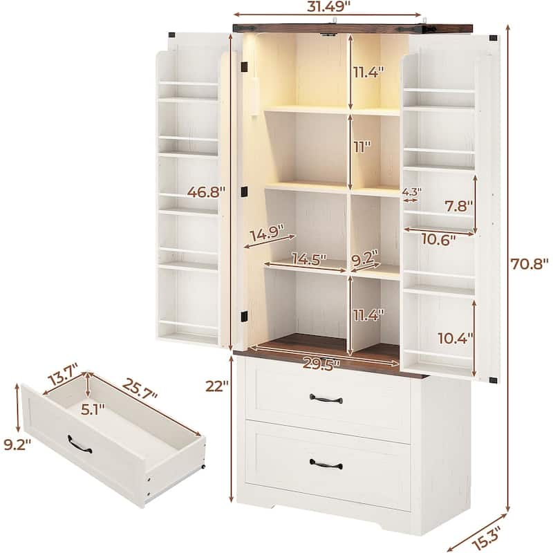 Farmhouse Kitchen Storage Cabinet Pantry Cabinet Home Bar