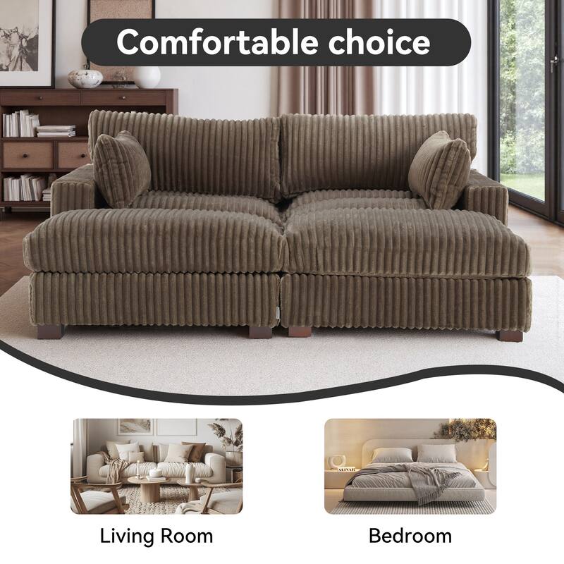 Oversized U-shaped Plush Modular Sectional Sofa Set