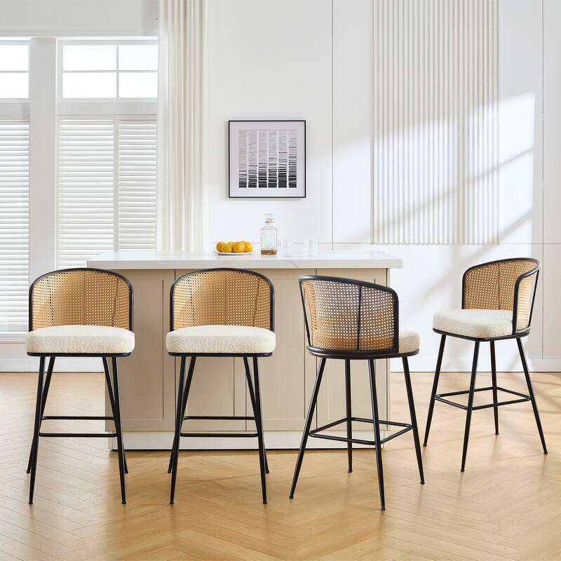 26"/29" Rattan Upholstered Bar Stool /Counter Stools Set of 2/3/4