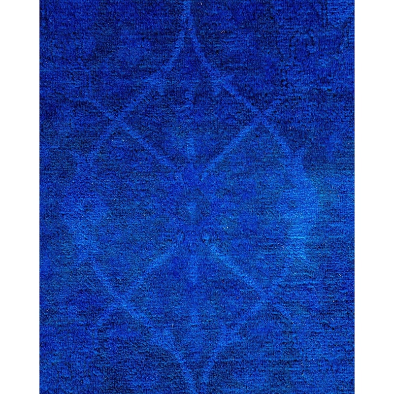 Overton Hand Knotted Wool Vintage Inspired Modern Contemporary Overdyed Purple Area Rug - 6' 2" x 9' 1"