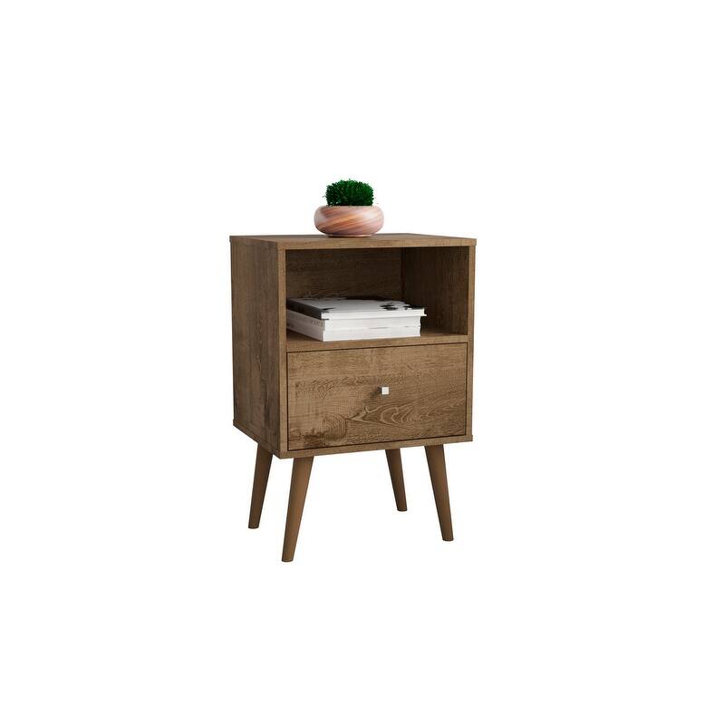 Liberty 1.0 Mid Century Modern 1 Drawer Nightstand - Brown