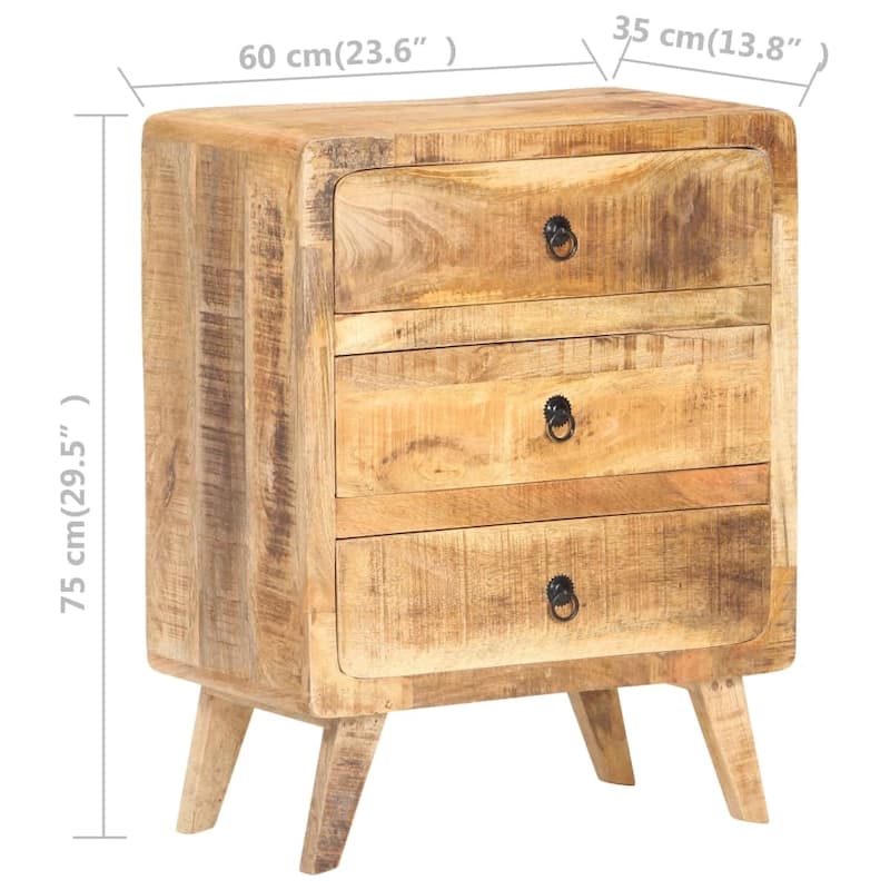 vidaXL Sideboard 23.6"x13.8"x29.5" Rough Mango Wood