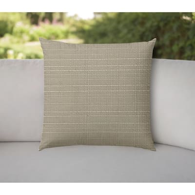 20" Tan Indoor Outdoor Throw Pillow Cover With Texture