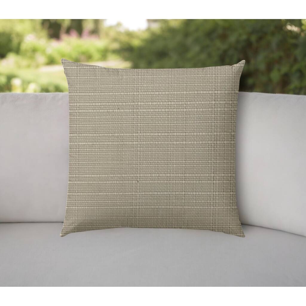 20" Tan Indoor Outdoor Throw Pillow Cover With Texture