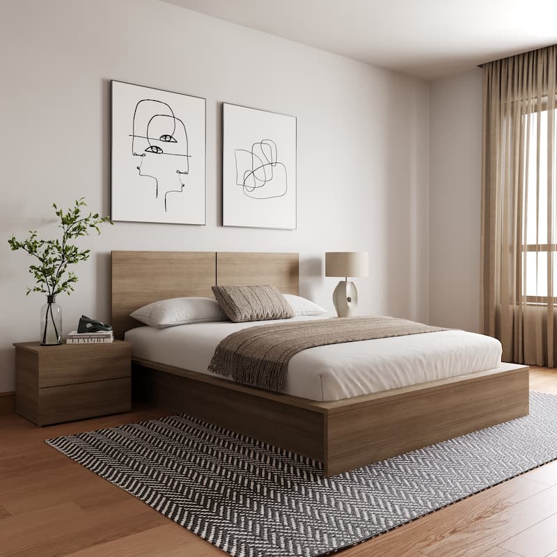 James 4-Piece Bedroom Set with Bed, Headboard, and 2 Nightstands