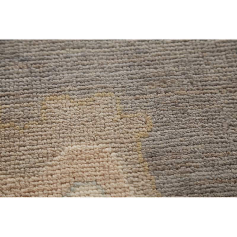 Hand Knotted Oriental 100% Wool Carpet Transitional All-Over Greys & Charcoal Oushak Area Rug - 13' 10'' X 10' 2''