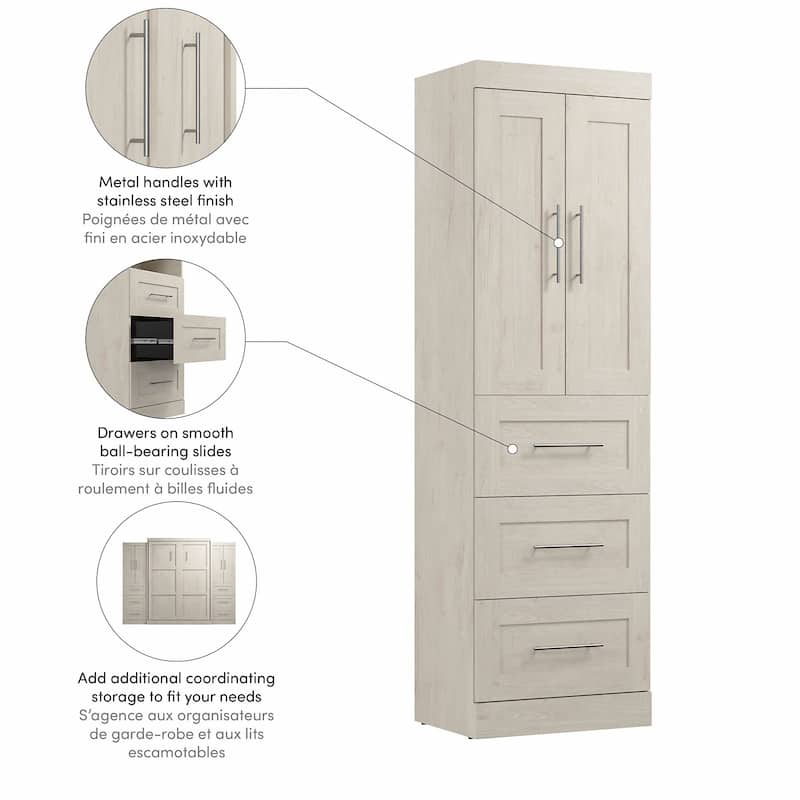 Pur 25W Wardrobe with Drawers by Bestar - Wardrobe with Drawers