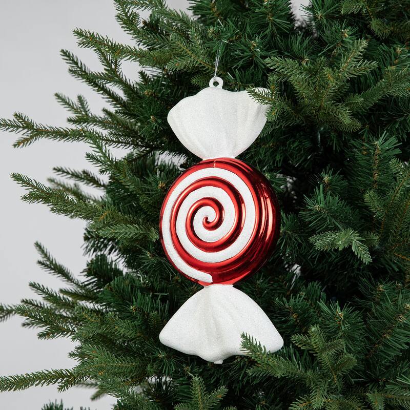 Glitzhome 18ct Christmas Tree Whimsical Red/ Green/ Silver Deluxe Large Ball Ornaments