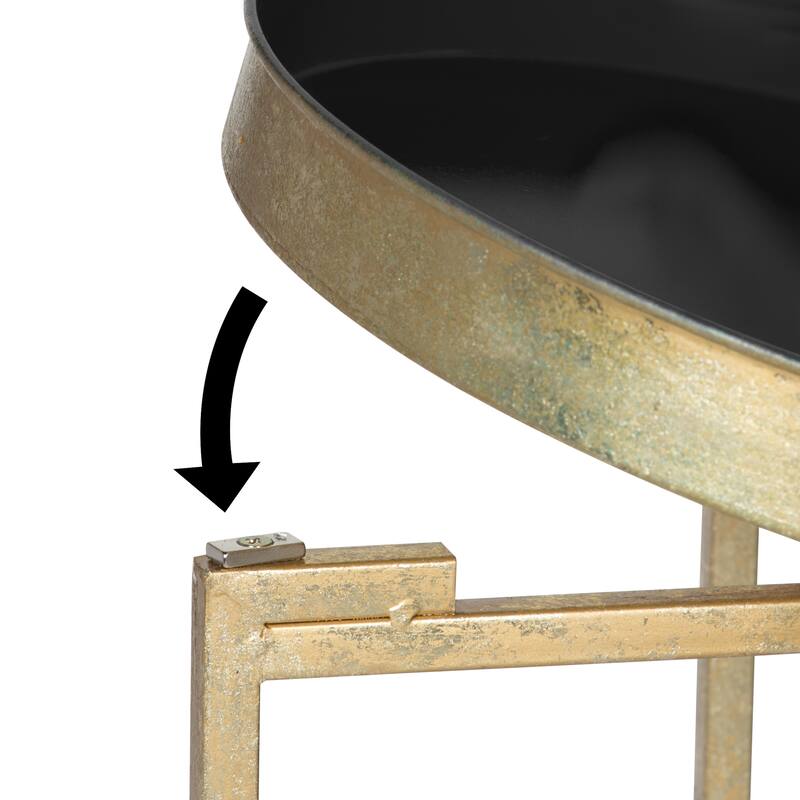 Kate and Laurel Celia Round Foldable Metal Accent Table