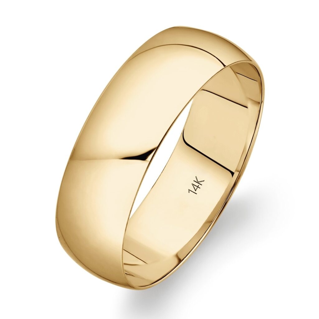 Clover Yellow Gold High-Polish Classic Wedding Band 4-6mm