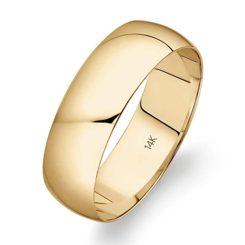 Clover Yellow Gold High-Polish Classic Wedding Band 4-6mm - 14k - 10 (6mm)