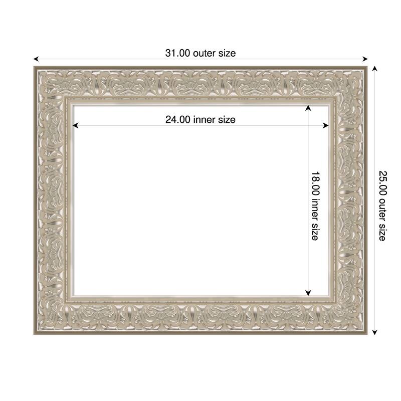 Luxe Framed Dry Erase Magnetic Board - 31 x 25 in - Luxe Silver Cream