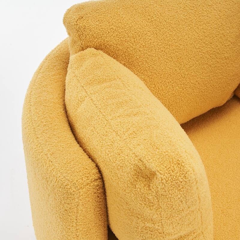 Teddy Fabric Swivel Storage Chair With Back Cushion