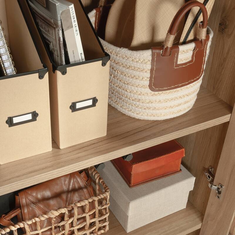 Wood Storage Cabinet with Rustic Farmhouse Style, Brown - 31.97"W x 17.24"D x 71.38"H