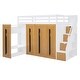 preview thumbnail 11 of 18, White Twin Size Solid Wood Modern Loft Bed with Storage Stairs
