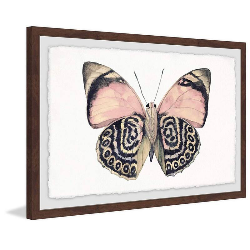 Artsy Pink and Black Wings Framed Wall Art, Elegant Home Touch - Sophisticated Artwork for Refined Décor