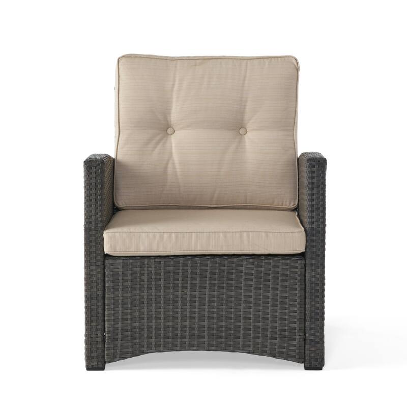 Roomfitters St Marta Outdoor Wicker Single Sofa Chair with Water Resistant Cushions, Patio Armchair - Single Unit