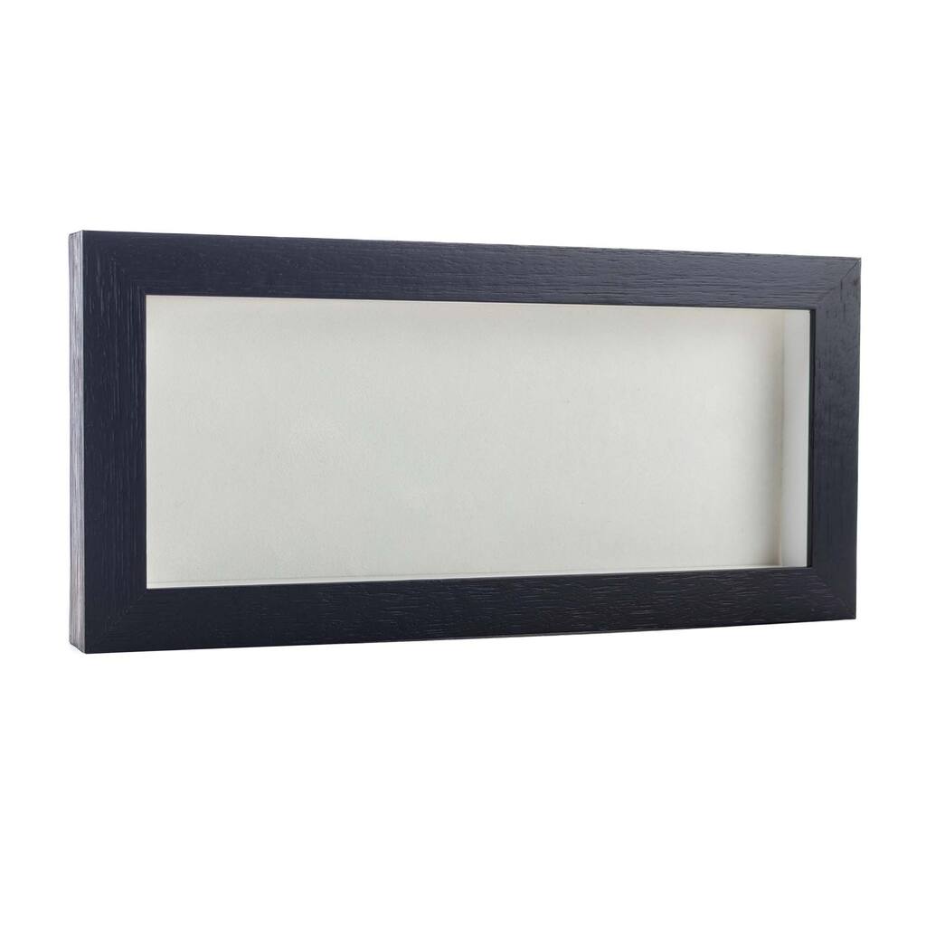 10x20 Shadow Box Frame Textured Black Wood Includes a White Real Suede Texture Acid-Free Backing Board