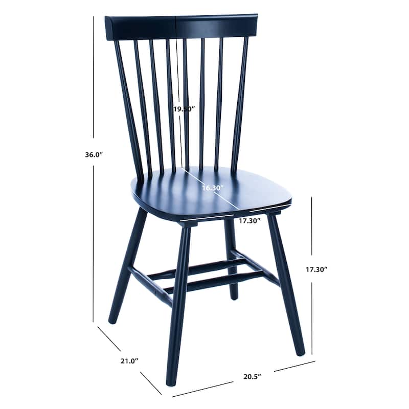 SAFAVIEH Suhair Spindle Farmhouse Dining Chair (Set of 2) - 20.5" x 21" x 36" - 21"W x 21"D x 36"H - Navy