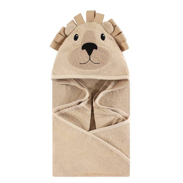 slide 1 of 1, Hudson Baby Infant Cotton Animal Face Hooded Towel, Lion, One Size - Lion - One Size One Size - Lion