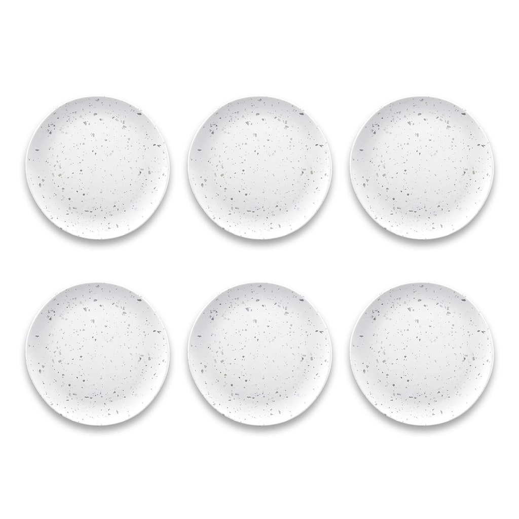 Abode Homewares by TarHong Terrazzo Salad Plate, 8.5 x 0.8", Set of 6