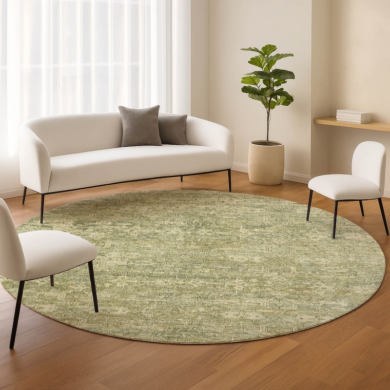 Machine Washable Indoor/ Outdoor Traditional Harmony Chantille Rug