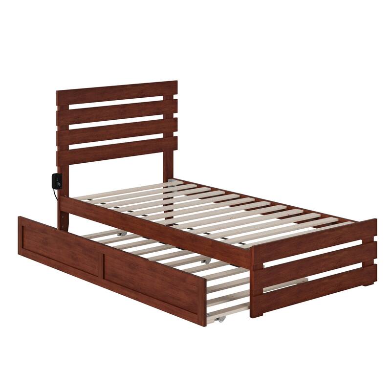 Oxford Bed with Footboard and USB Turbo Charger with Twin Trundle