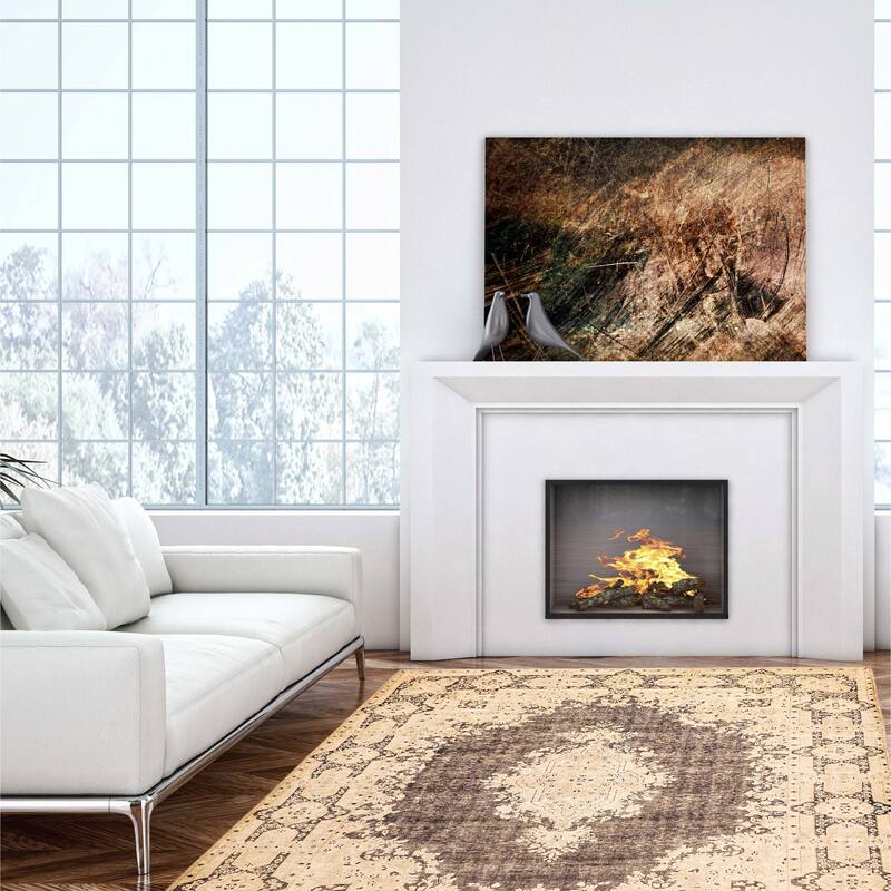 ECARPETGALLERY Hand-knotted Antalya Vintage Dark Grey Wool Rug - 9'10 x 12'10