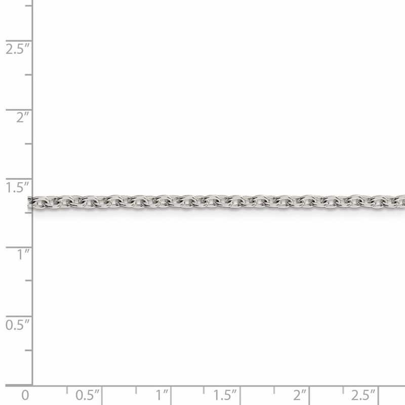 Curata 925 Sterling Silver 2.75mm Cable Chain Necklace Options: 16 18 20 22 24 30 36