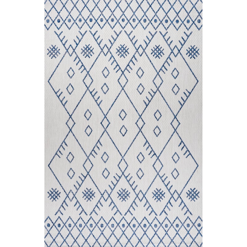 JONATHAN Y Zolak Moroccan Indoor/Outdoor Area Rug - 5 X 8 - Ivory/Navy