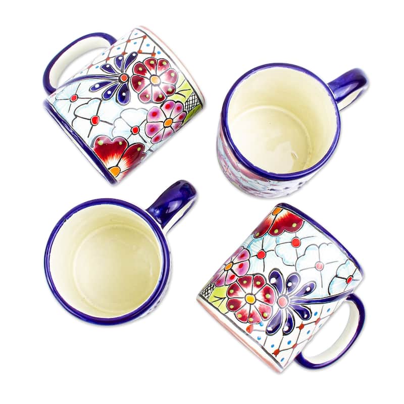 Novica Handmade Colors Of Mexico Ceramic Mugs (Set Of 4)