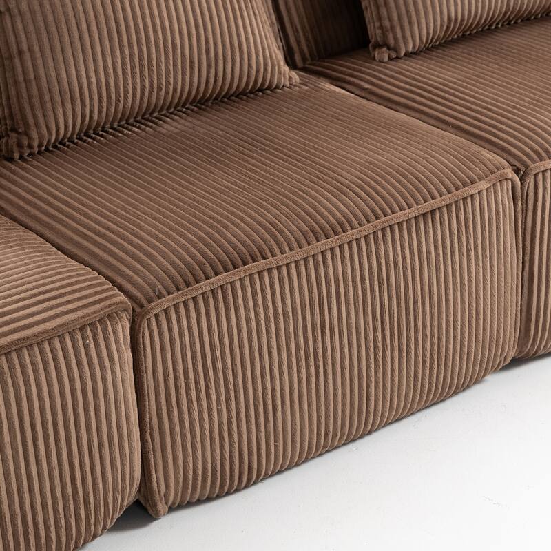 GDFStudio - Solaro Series Multi-Person Modular Compression Sofa with Distinct Textures and Corduroy Comfort