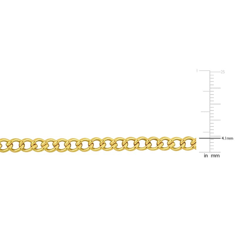 Miadora 4.1mm Curb Chain Bracelet in 14k Yellow Gold - 7.5 in