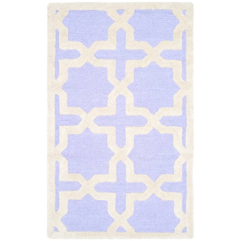 SAFAVIEH Handmade Cambridge Remedios Geometric Wool Rug - 2' x 3' - Lavander/Ivory