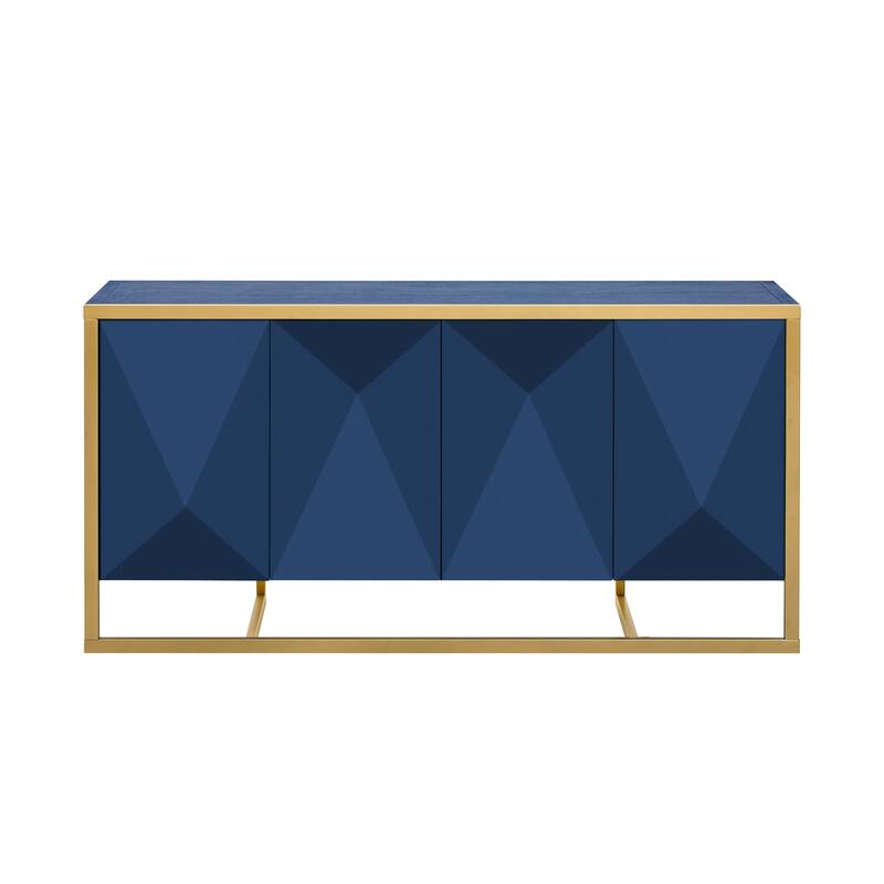 Buffet Sideboard Storage Cabinet Accent Cabinet with Gold Frame