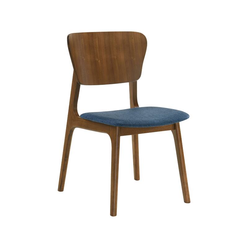 Kalia Mid-Century Modern Upholstered Wood Dining Chairs - Set of 2