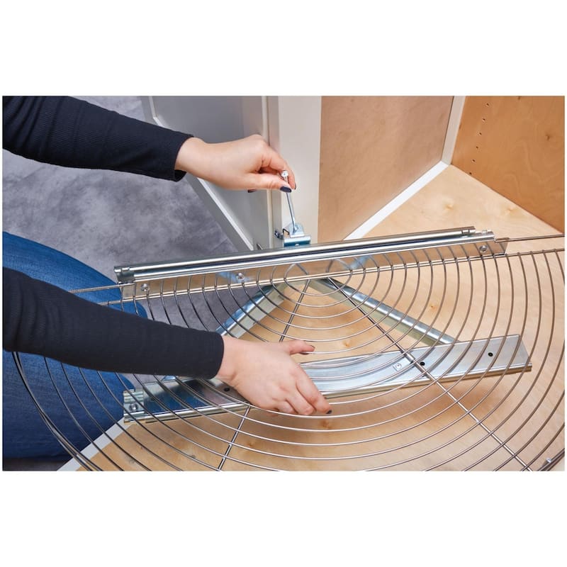 Rev-A-Shelf 5881-33-1 Classic 33" Half Moon Wire Lazy Susan Shelf