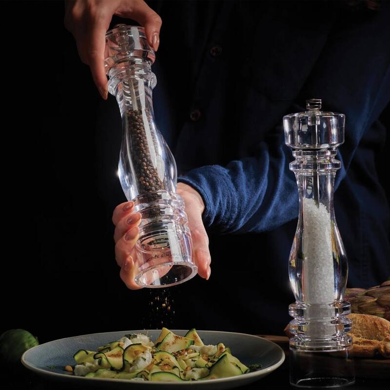 Cole & Mason London Acrylic Salt Mill with Adjustable Grind 11.75"