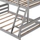 preview thumbnail 27 of 33, House Shape Twin over Full Wood Bunk Bed with Slide and Ladder, White